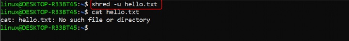Overwrite and Remove the File Using shred