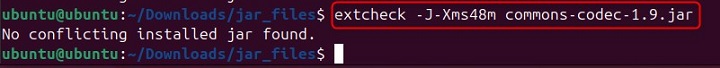 Passing JVM Options with extcheck Command
