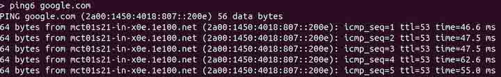 ping6 Command in Linux2