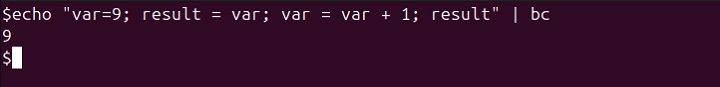 Post-increment Equivalent bc Command