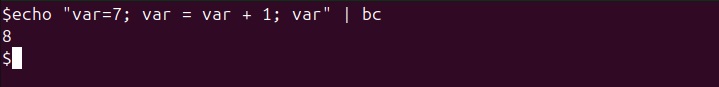Pre-increment Equivalent bc Command