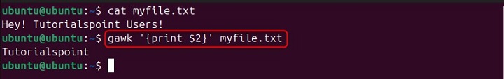 Print Specific Column Using gawk Command