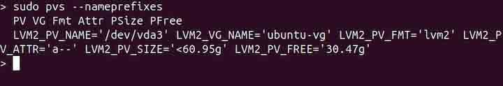 pvs Command in Linux10