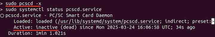 Restarting the pcscd Service