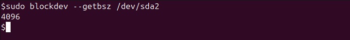 Retrieve Block Size of Specific Device