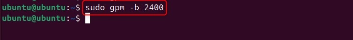 Setting Baud Rate Using gpm