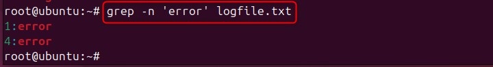 Show Line Numbers Using grep