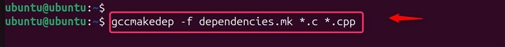 Specifying output file using gccmakedep