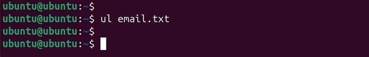 ul Command in Linux5