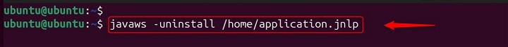 Uninstalling Applications Uing javaws Command2