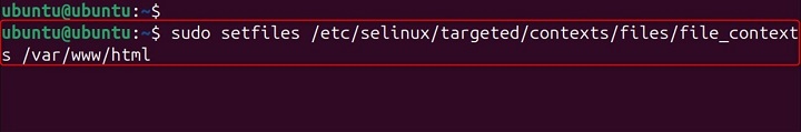 Use the setfiles command