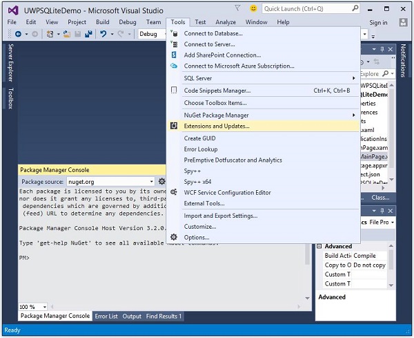 UWP SQLite Demo