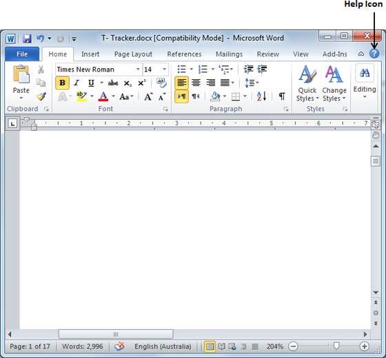 Using Help Icon