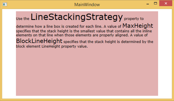 Output of Textblock